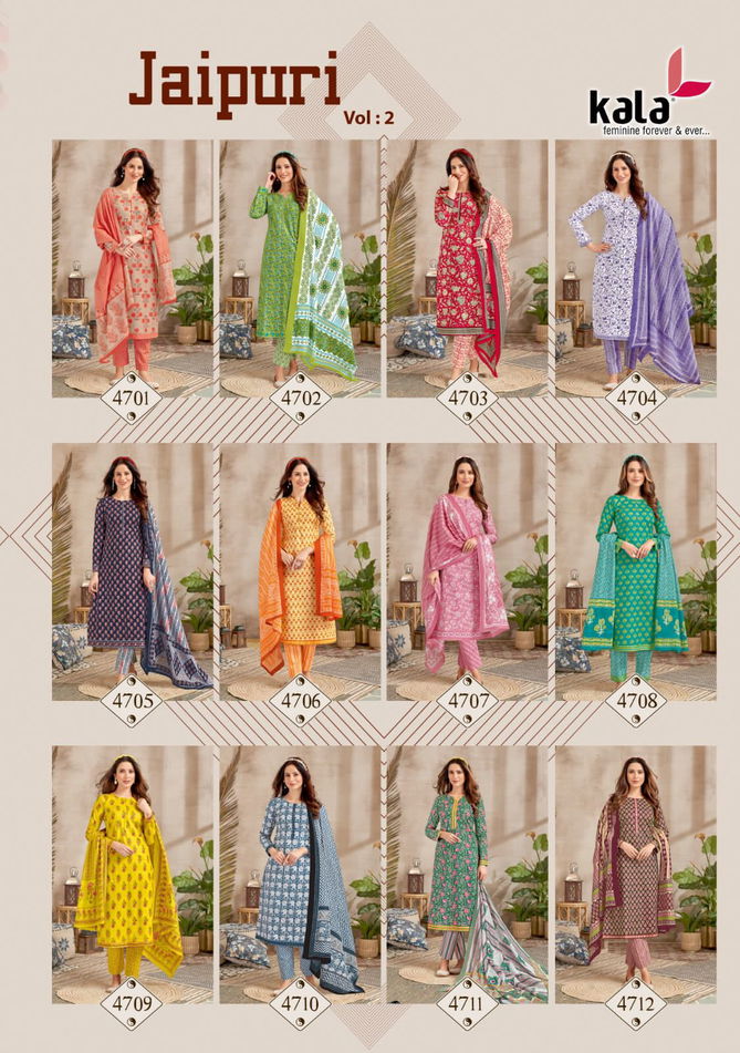 Kala Jaipuri 2 Cotton Printed Readymade Suits Catalog
